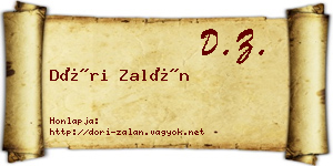 Dóri Zalán névjegykártya